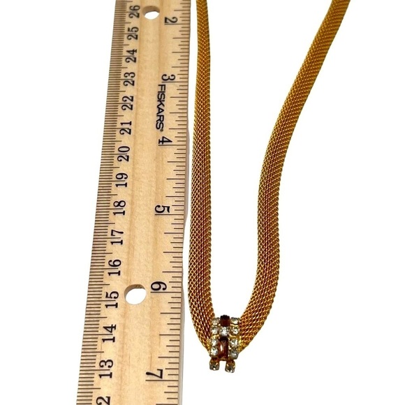 Gold-Tone Multi-Layer Necklace & Bracelet Set With Rhinestone Accents - Picture 6 of 9